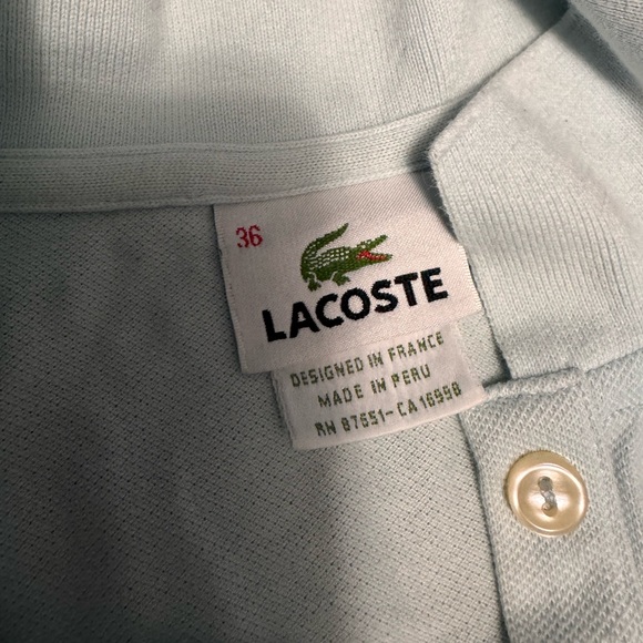 Lacoste Baby Blue Polo Shirt - Picture 2 of 3